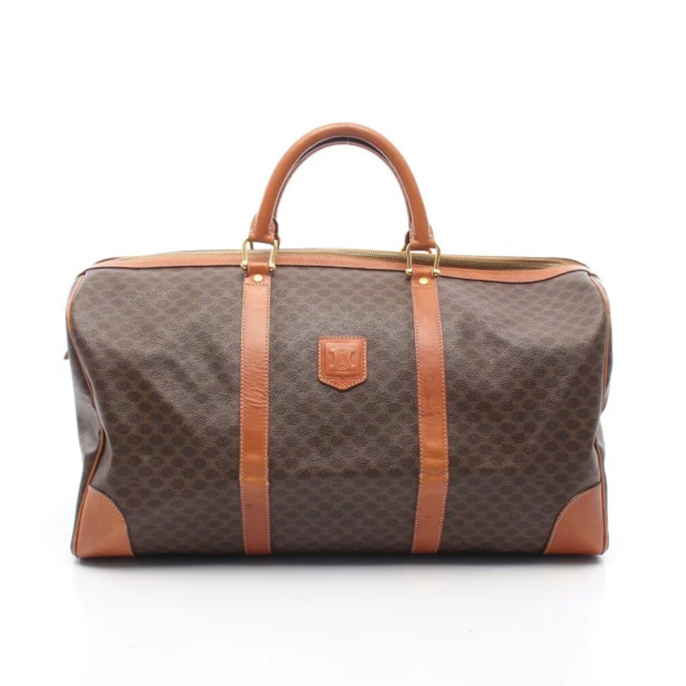 Celine Madakam Boston Bag Canvas Leather Brown